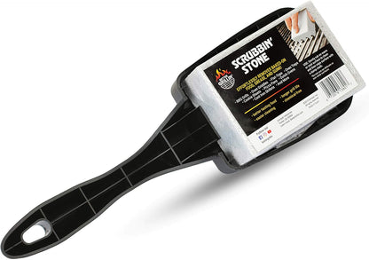 Better Grillin Scrubbin Stone Grill Cleaner Handle-Protect Hands & Nails When Scouring Grill with Three Scrubbin Stone
