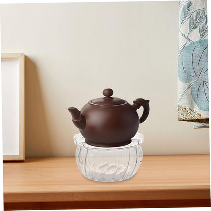 Garneck Glass Teapot Warmer Elegant Heat Base for Teapot and Tealight Glass Candle Warmer for Tea and Versatile Kitchen Accessory for Beverages