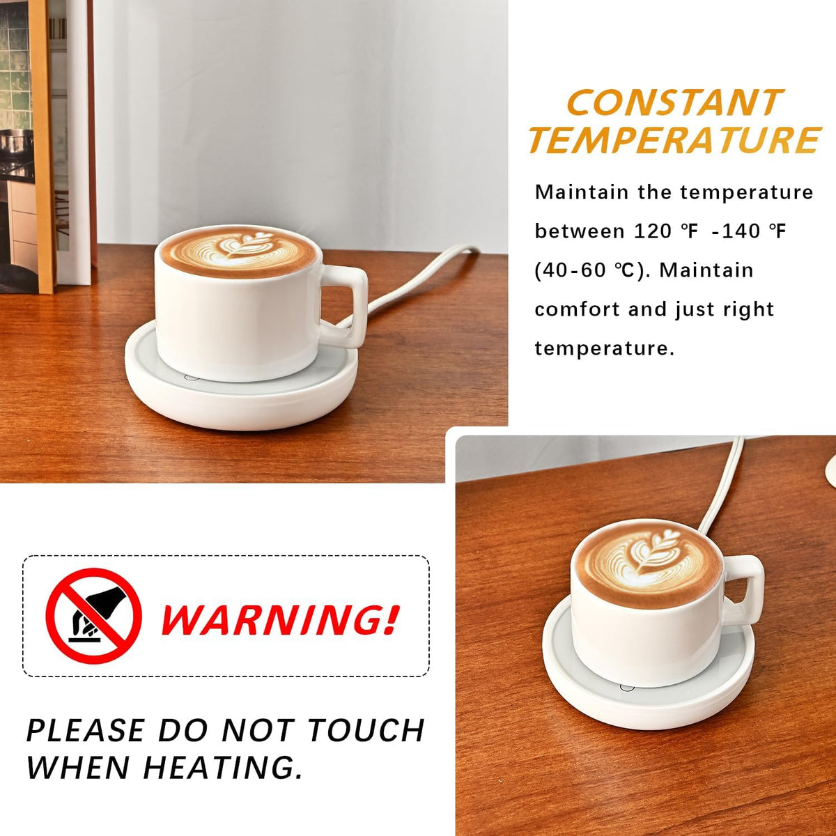 ASAWASA 2PCS Smart Candle Warmer for Large Jar, Coffee Mug Warmers, with Gravity Switch Auto Shut-On/Off, Safely and evenly Release The Aroma, Keep The Drink Warmth, Best Ideals Valentines Day Gifts