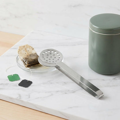 OUNONA 3pcs Tea Bag Squeezer Tongs: Filter Strainer Clip - Tea Squeezer for Loosing Leaf Bags Gripping Ice Cube and Sugar Silver