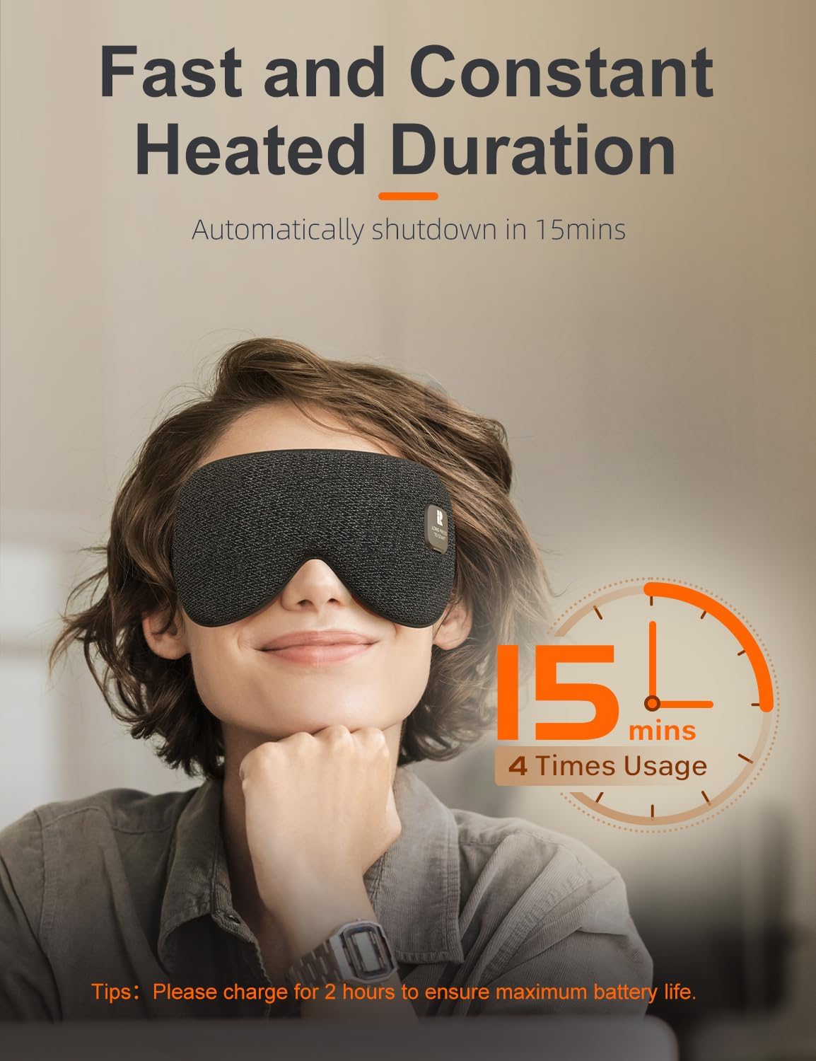 Silk Cordless Heated Eye Mask, Fast Heat Electric Warm Compress for Dry Eye
