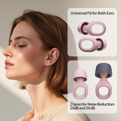 Ear Plugs for Sleeping, 25-29dB Soft Silicone Ear Plugs for Side Sleepers | Silicone Ear Plugs for Sleeping,Reusable Ear plugs with 16 Soft Tips,Noise Cancelling Sleep Earplugs for Snoring