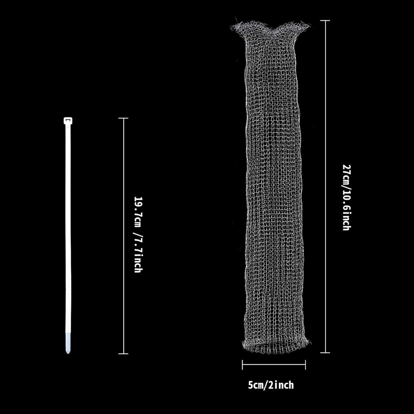 48 PCS Lint Traps Washing Machine Lint Trap Stainless Steel lint Snare Traps Laundry Mesh Washer Hose Filter Washing Machine Lint Snare, Lint Traps Hose Screen Filter Catcher with 48 Nylon Cable Ties