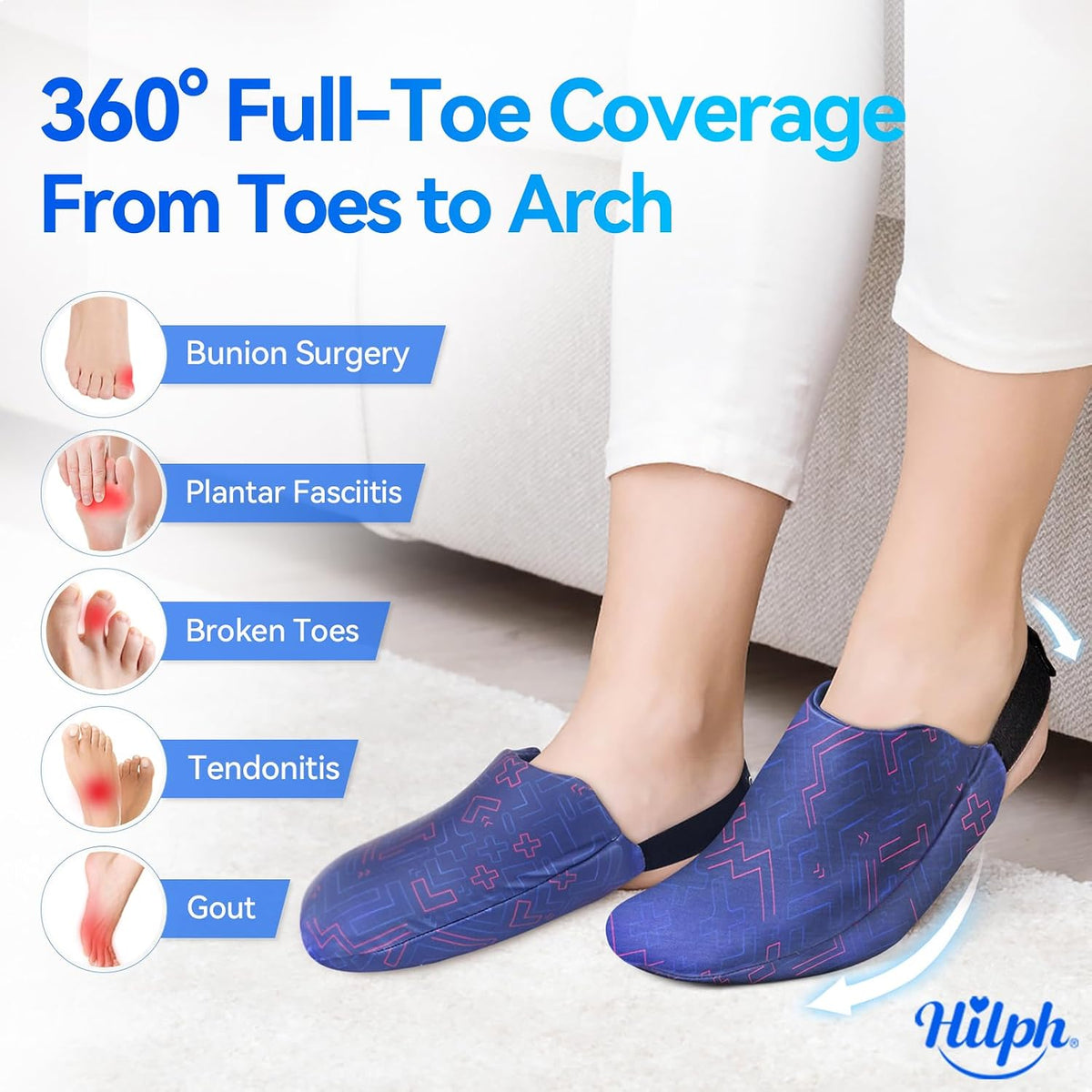 Hilph Foot Toes Ice Pack Wrap for Broken Toes & Bunion Surgery Recovery
