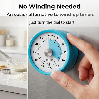 Searon Magnetic Visual Classroom Timer for Teachers, 60-Minute Countdown | No-Tick with Sound or Silent LED Alert, Pause, Magnet/Stand/Hang for Reading, Small Groups & Classroom Routines