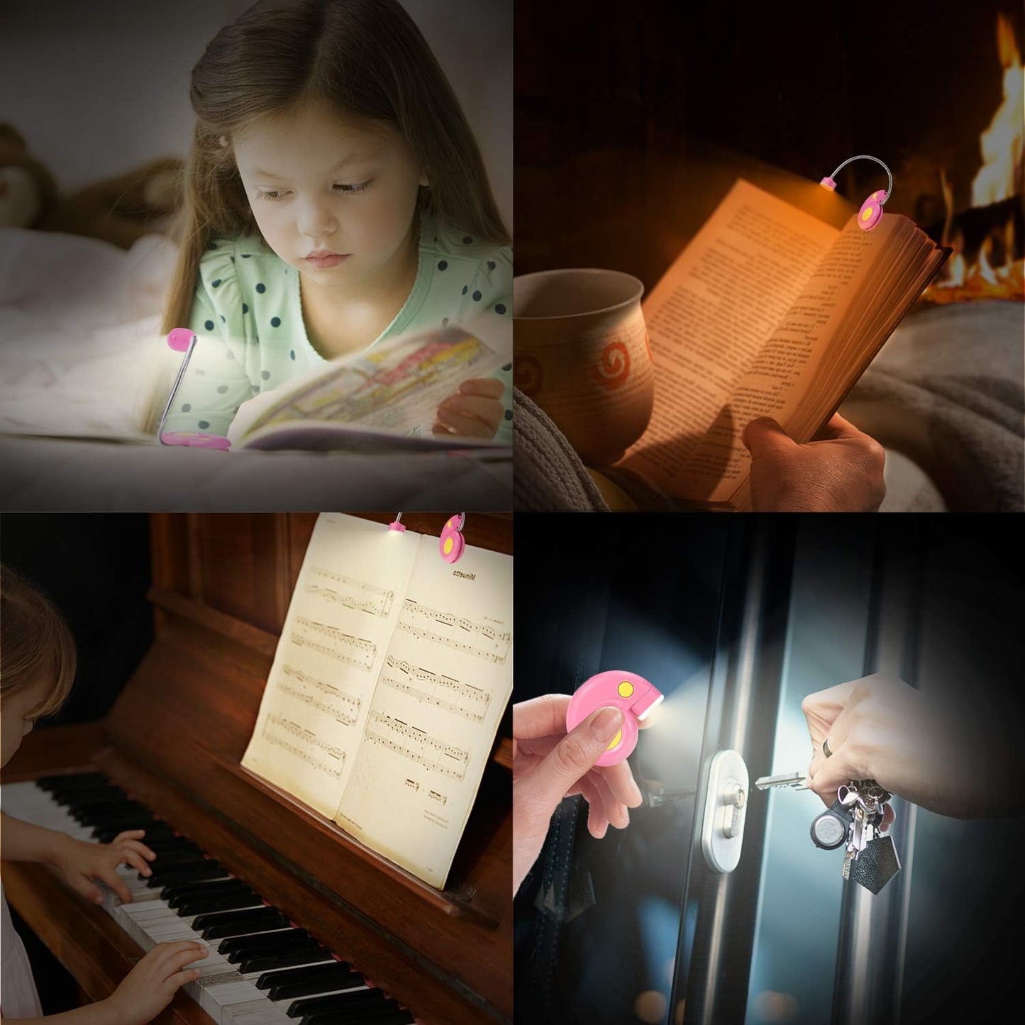 Kids Rechargeable Book Light, Clip on Reading Light for Kid, Kids Reading Lights, Amber Book Light for Reading in Bed, 2 Lighting Modes, Blue Light Blocking, Bookmark Light for Bookworms-Green