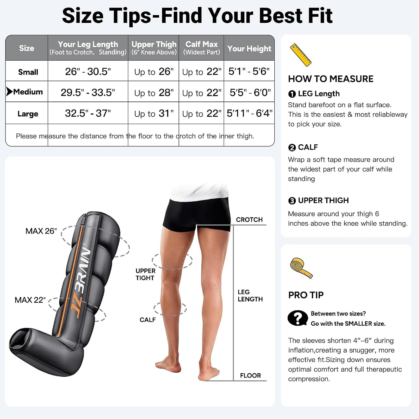 JZBRAIN Compression Boots, Full Leg Compression Massager for Circulation | Professional Grade, Sequential Massage, Cordless and Rechargeable Use, 3500mAh, 5H Runtime, 6 Modes, 8 Intensity, Large