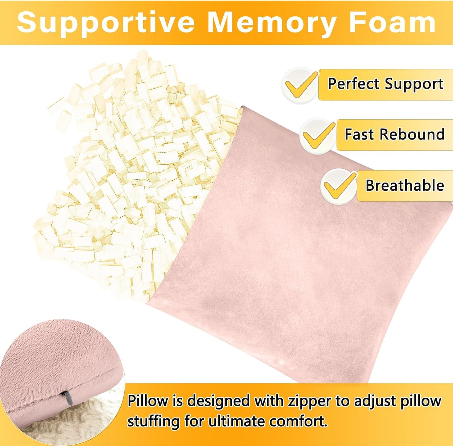 1 MIDDLE ONE 2 Pack Small Pillow, Memory Foam Mini Pillow 11 X 7 Inches for Travel, Sleeping, Nap and Neck, Knee, Lumbar Support, Tiny Cushion for Pet, Dogs (Grey)
