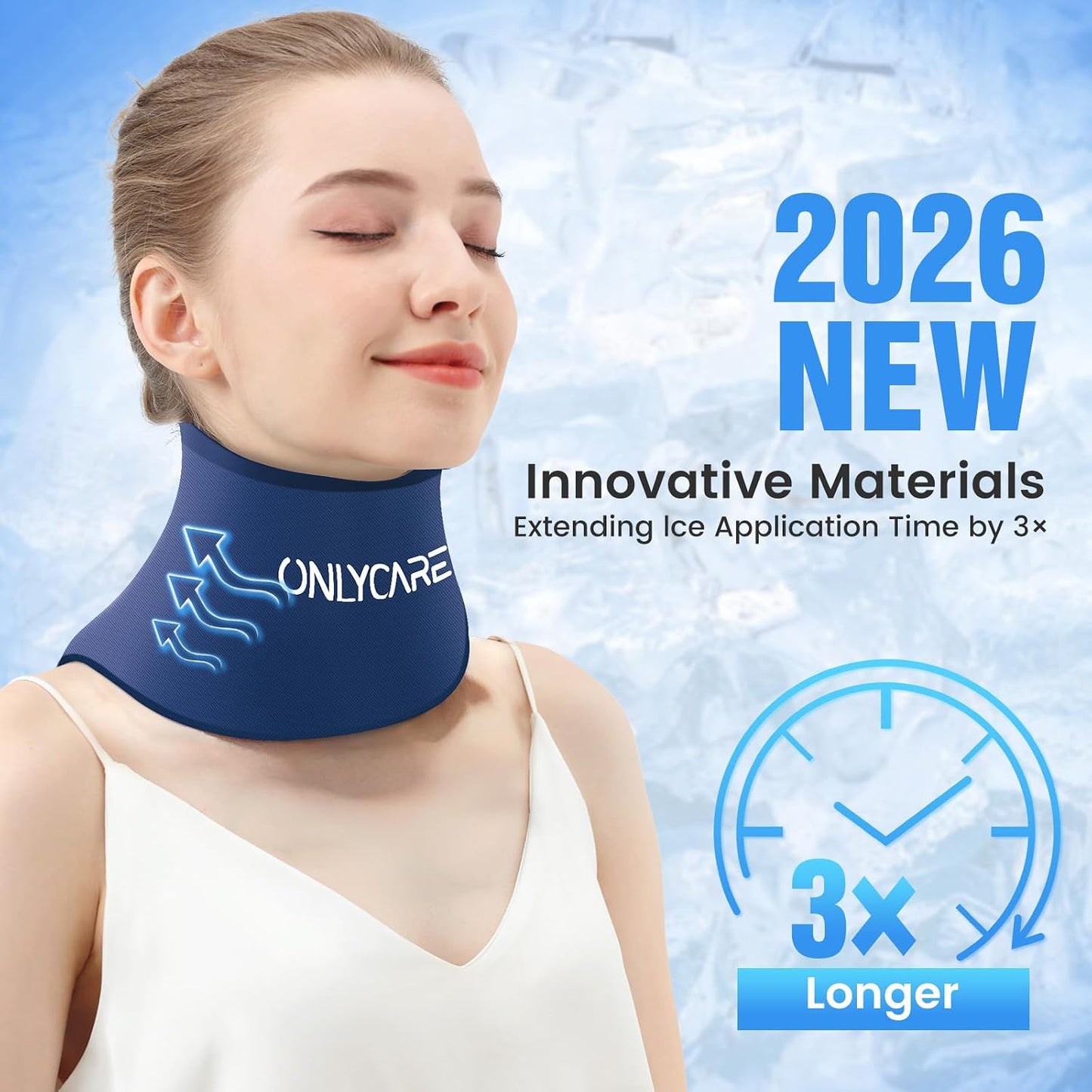 ONLYCARE Neck Ice Pack Wrap Gel - Upgraded Shoulder Ice Packs for Injuries Reusable, Hot and Cold Compress Ice Packs for Neck, Relief of Pain, Office Pressure, Swelling, Sprains