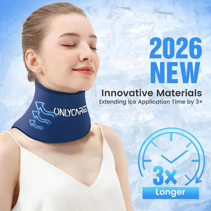 ONLYCARE Neck Ice Pack Wrap Gel - Upgraded Shoulder Ice Packs for Injuries Reusable, Hot and Cold Compress Ice Packs for Neck, Relief of Pain, Office Pressure, Swelling, Sprains