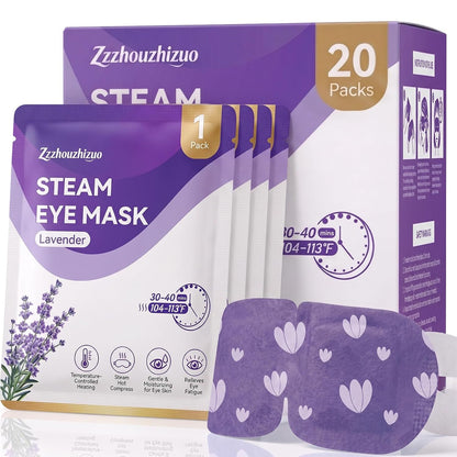 20 Pack Steam Eye Mask, Heated Eye Mask, Warm Compress for Eyes Unscented