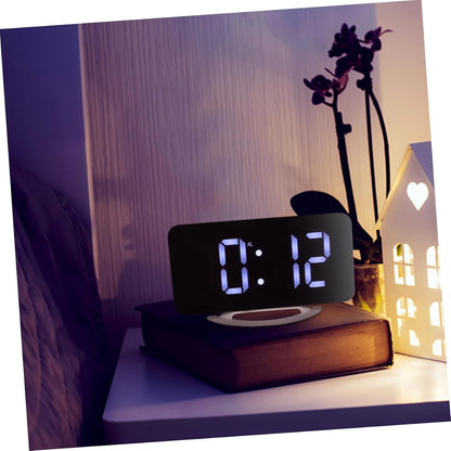 Zerodeko Digital Alarm Clock Vibrating Bed Shaker with Large LED Display RGB Mirror Screen Snooze for Bedroom Office Heavy Sleepers
