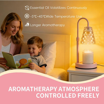 Candle Warmer Lamp with Timer Dimmable, Wax Melt Warmer, Black | Birthday Gifts for Women Mom, House Warming Gifts New Home Room Decor for Scented Jar, Height Adjustable