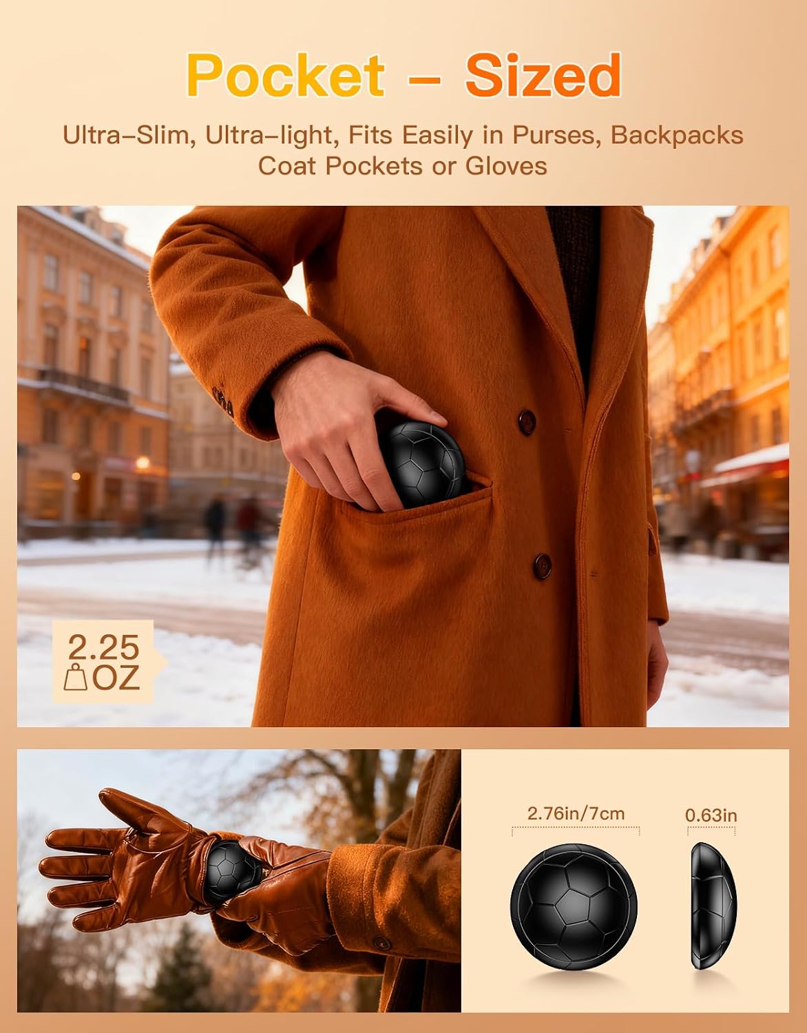 AJVV Hand Warmers Rechargeable 2 Pack丨Electric Hand Warmer, Up to 24hrs & 3s Fast Heating, Magnetic Portable Handwarmers, for Men, Kids, Raynauds, Hunting, Ski