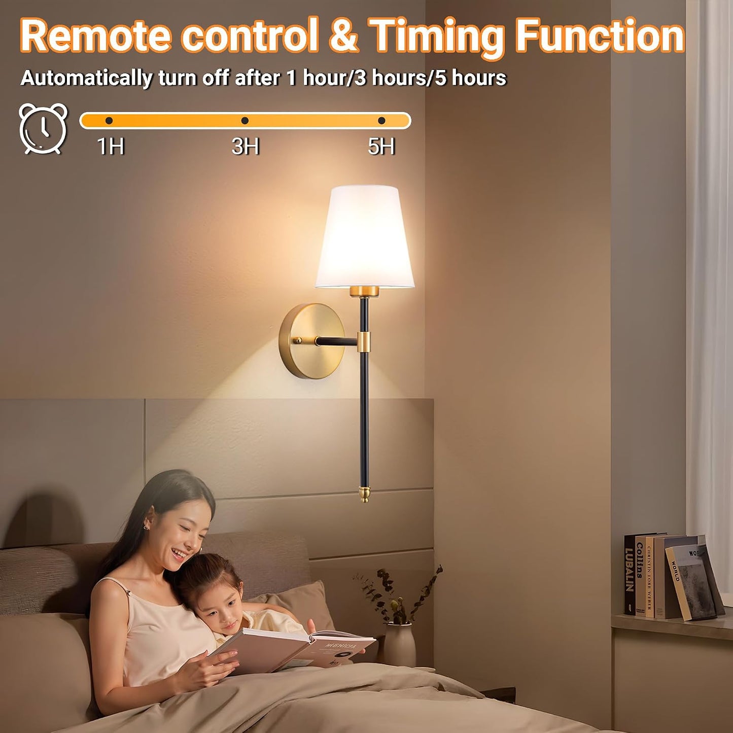 Battery Operated Wall Sconces Set Of Two, Wireless Battery Wall Light With 10000mAh RGB Rechargeable Magnetic Bulb, Rechargeable Wall Sconce With Remote Control For Bedroom, No Electrician Required