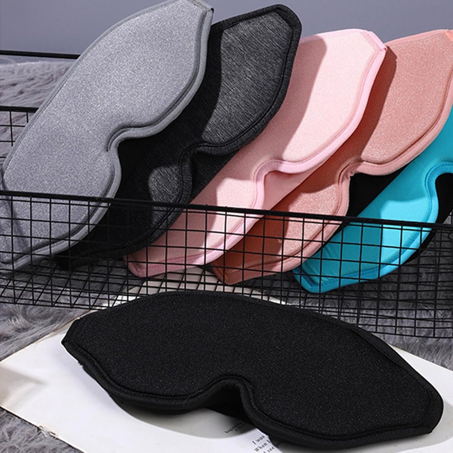 2 Pack Sleep Masks 3D Contoured Eye Mask for Sleeping Upgraded Slanted Nose Wing Light-Blocking Fits Side Sleepers