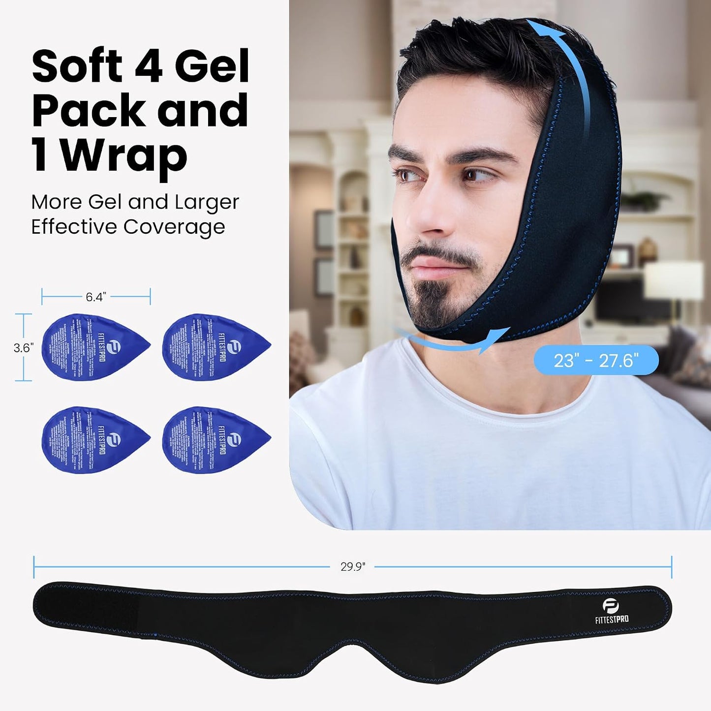 Fittest Pro Ankle Ice Pack Wrap for Swelling, Ice Pack for Injuires Reusable Cold Pack Wrap Hot Cold Therapy Ankle Ice Wrap for Sprained Ankles, Achilles Tendonitis
