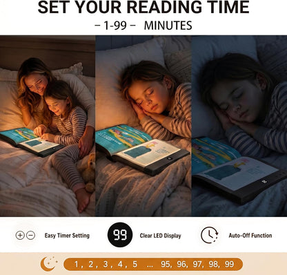30 LED Book Light for Reading at Night in Bed, Rechargeable Book Page Light, 3 Color Temperatures, Stepless Dimming, 1-99 Min Timer, 2-in-1 Reading Light Light & Night Light, Gift for Readers White