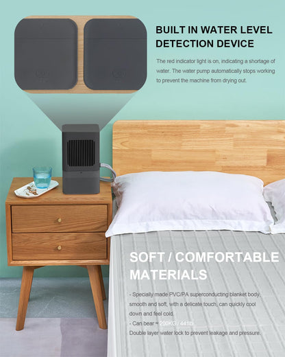 Water Cooling Mattress Pad, Bed Cooling System, Portable Bed Chiller with Remote, Cool Sleep (63"×55.12")