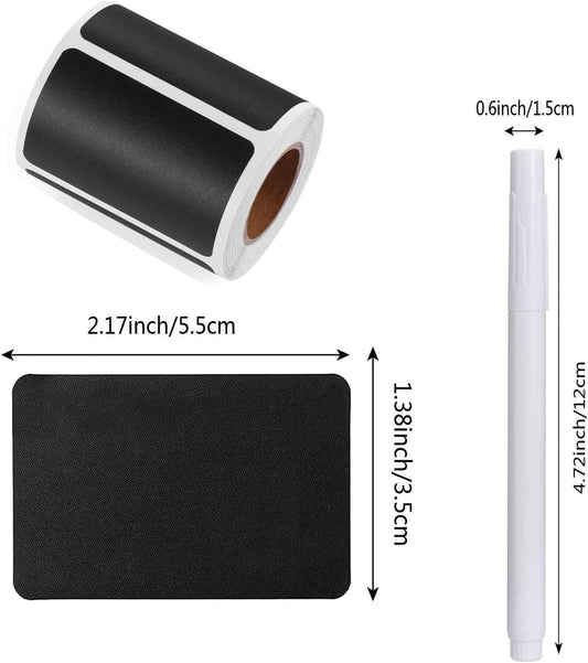 Chalkboard Labels, 300PCS Waterproof Blackboard Reusable Chalk Sticker Label, Removable Pantry Labels Rectangle for Storage Bins, Mason Jars, Food Containers, Office