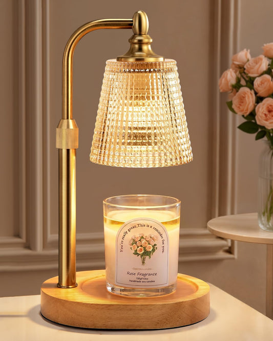 Candle Warmer Lamp with Timer Dimmer, Birthday Gifts for Women Home Decor | Adjustable Height Dimmable,House Warming Gifts for New Home,Vintage Room Decor,Wax Warmer for Scented Jar Candles