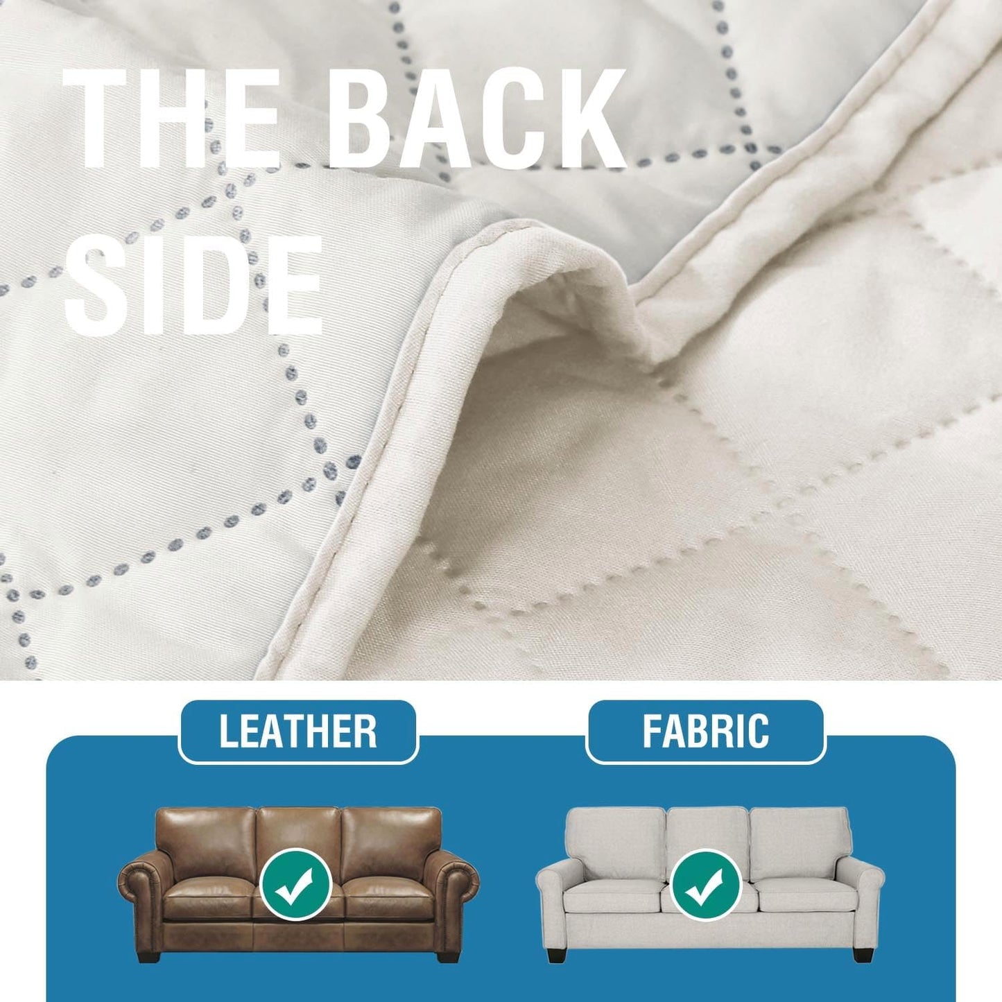 H.VERSAILTEX Water Resistant Armrest Covers for Sofa, 2 Pack, Ivory/Beige | Waterproof Armchair Caddy, Couch Arm Covers Remote Control Holder Sofa Armrest Organizer for Magazine, Tablet, Phone, iPad