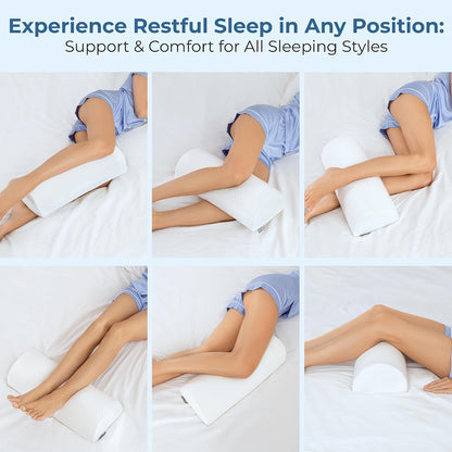 5 STARS UNITED Half Moon Bolster Semi-Roll Pillow and Knee Pillow for Side Sleepers and Donut Pillow Hemorrhoid Tailbone Cushion, Bundle