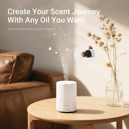 ASAKUKI Essential Oil Diffuser for Home 300 ml Quiet | Automatic Shut-Off, Aromatherapy Diffuser, 7 LED Lights for Living Room, Kitchen, Bedroom, Hotel - Light Brown
