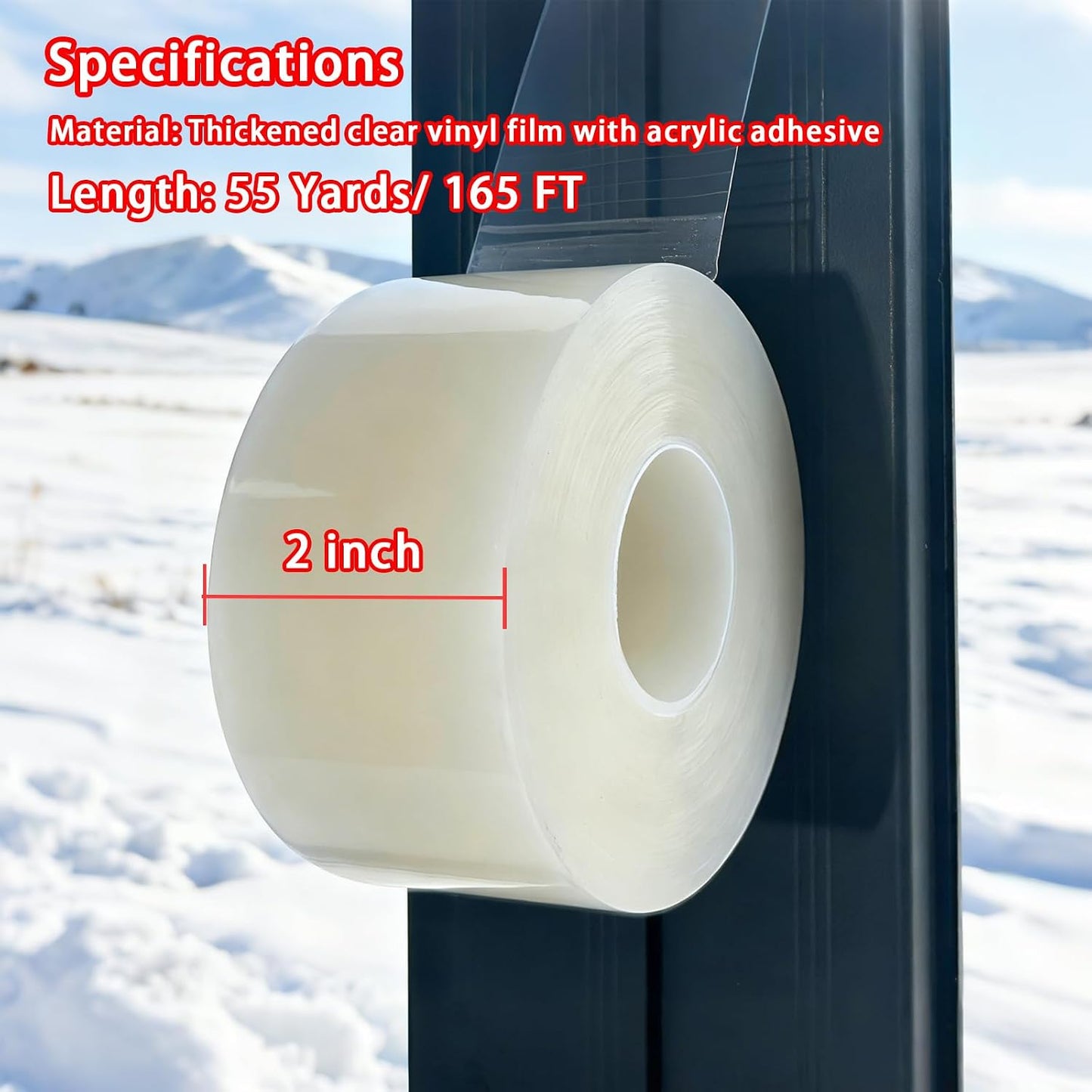 Window Sealing Tape, Window AC Insulation Tape, White 3 Inch x 65 FT | Waterproof Blocker for Cold Heat Air, Windproof, No Residue Strong adheisve