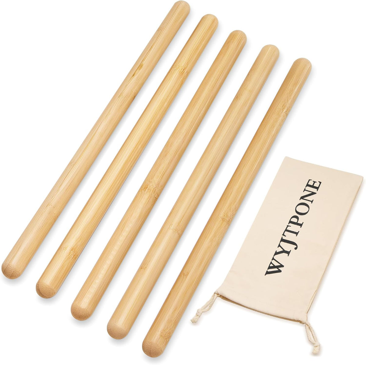 Bamboo Massage Sticks,Guasha Massage Roller Tool for Body Shaping & Relaxing Muscles 5pcs (0.59Inch*15Inch)