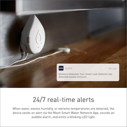 Moen 920-005 Flo Smart Water Leak Detector, White, 3-Pack