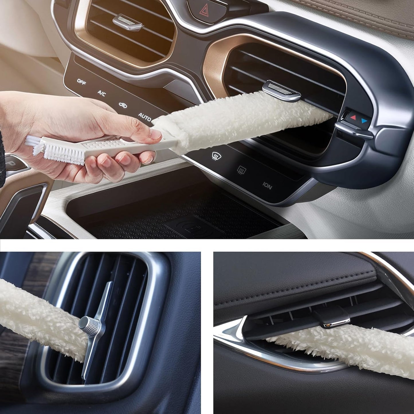 2 Pack Mini Split Cleaning Kit,Air Conditioner Cleaner Set,Under Appliance Cleaning Tool，with 2 Reusable and Washable Microfiber Cloths,for Air Conditioning, Home Appliance