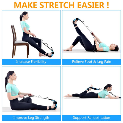 Foot & Calf Stretching Kit-Foot Rocker, Stretching Strap & Spiky Massage Ball-Effective Pain Relief for Plantar Fasciitis, Achilles Tendonitis, Tight Calves & Hamstrings-Instructions Included…
