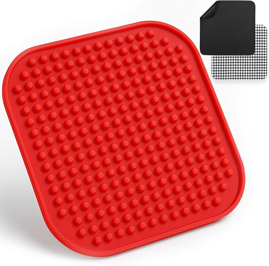Air Fryer Liners Set of 3 with Silicone Mat, Heat Resistant Mats for Air Fryer Compatible with Chefman, Cozyna, Gowise, PowerXL + more, Parchment Paper Liners Replacement Reusable Mats