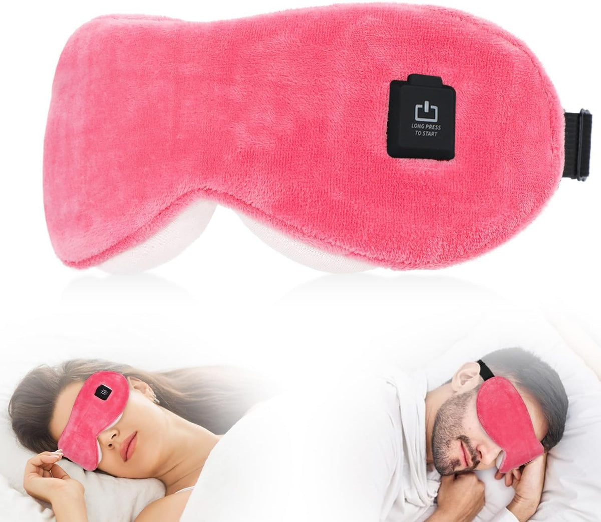 Heated Eye Mask for Dry Eyes, Stye Relief and Improved Sleep - Cordless Rechargeable Warm Compress with Graphene Heating, 3 Temp Settings, Auto Shut-Off, Washable Sleep Mask for Travel