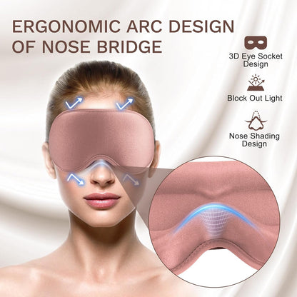FlyCoco 99% Fully Block Out Light Eye Sleep Mask, 3D Deep Contoured Eyes Cover Zero Pressure, Long Lash Extension Eyes Mask with Adjustable Straps for Sleeping Travel Home Nap Rest Women Men (Pink)