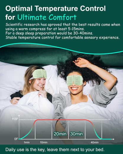 16 Packs Steam Eye Masks for Dry Eyes, Self Heating Warm Compress Unscented