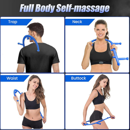 Trigger Point Massage Cane for Back Neck Shoulder and Full Body Deep Tissue Massage Hook for Muscle Knots, Ergonomic Self Massage Tool for Hard-to-Reach Areas, Lightweight Portable, FSA-HSA Eligible