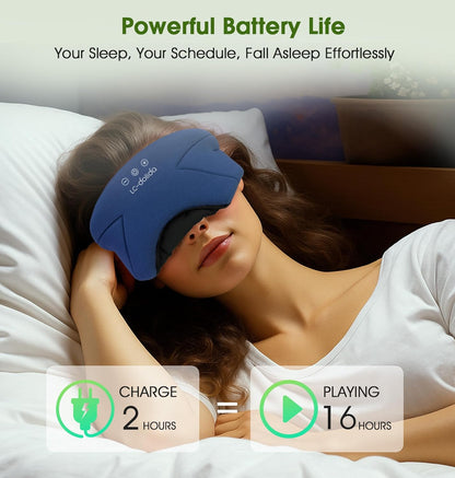 Sleep Mask with Headphones Bluetooth 5.4, LC-dolida Wireless Music Eye Mask for Sleeping Headphones with Soft Bamboo Cotton Cooling Breathable,Ultra-Thin Stereo Speaker for Side Sleepers-Khaki