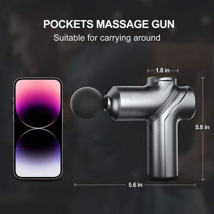 Massage Gun Deep Tissue, Silent Motor and Portable Massage Gun with 4 Interchangeable Heads for Deep Muscle Relief and Relaxation, Relax Gift