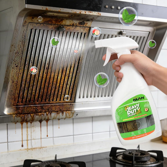 NUAN 2 Pack Kitchen Degreaser Cleaner, 500 ml Heavy Duty Grease Remover Spray for Stove, Range Hood, Cooktop & Kitchen Surface