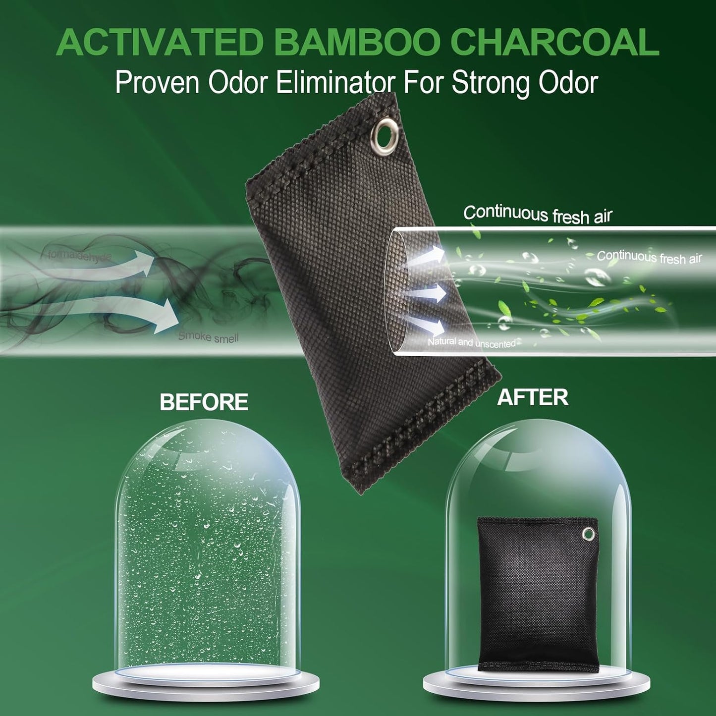 Activated Charcoal Odor Absorber, 10 Pack Natural Shoe Odor Eliminator, Bamboo Charcoal Air Purifying Bags, Sneaker Deodorizer and Moisture Absorbers for Clean Footwear, Shoe Odor Remover