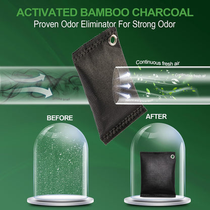 Activated Charcoal Odor Absorber, 10 Pack Natural Shoe Odor Eliminator, Bamboo Charcoal Air Purifying Bags, Sneaker Deodorizer and Moisture Absorbers for Clean Footwear, Shoe Odor Remover