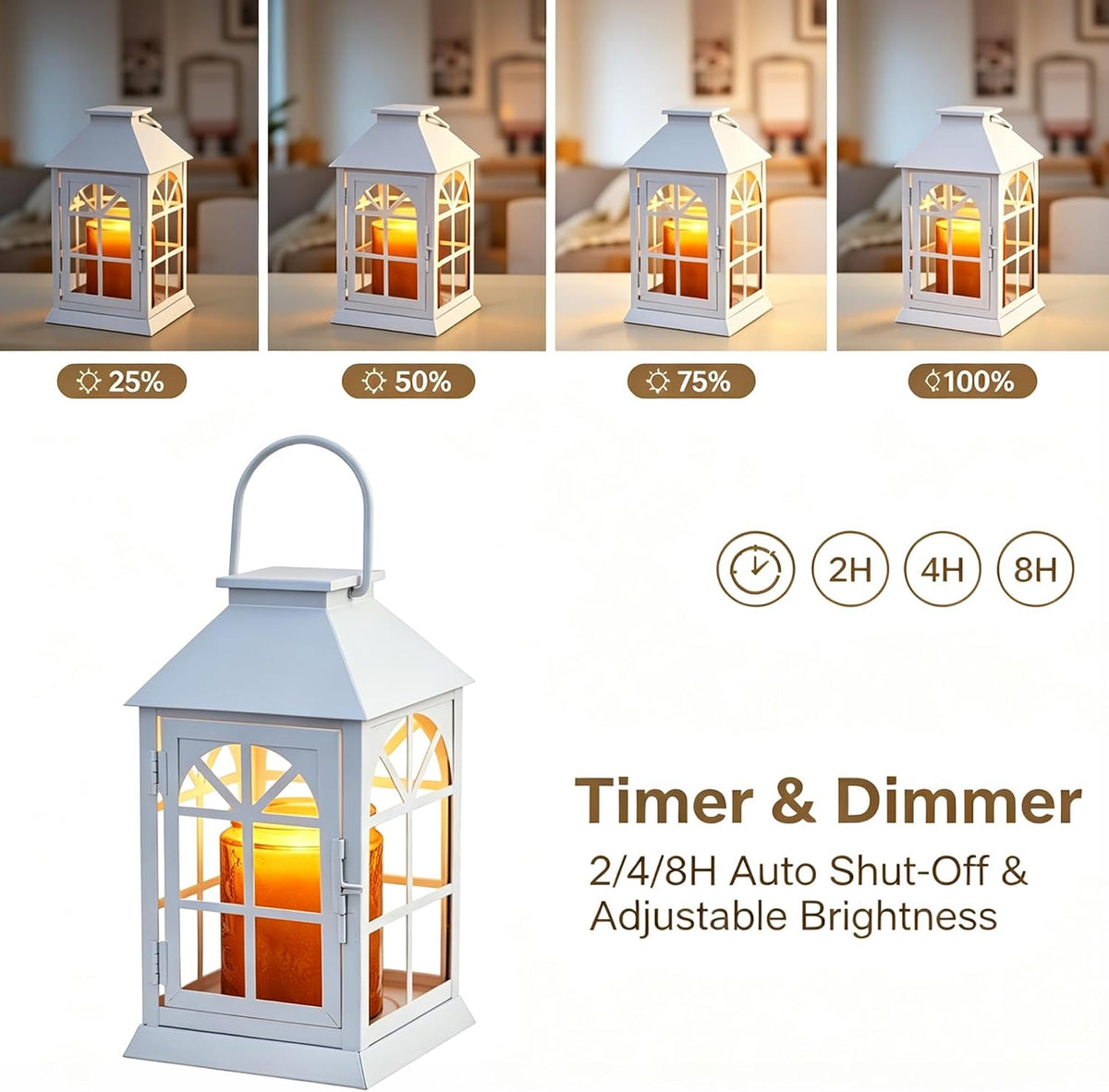 Candle Warmer Lamp with Timer, Farmhouse Rustic Lantern