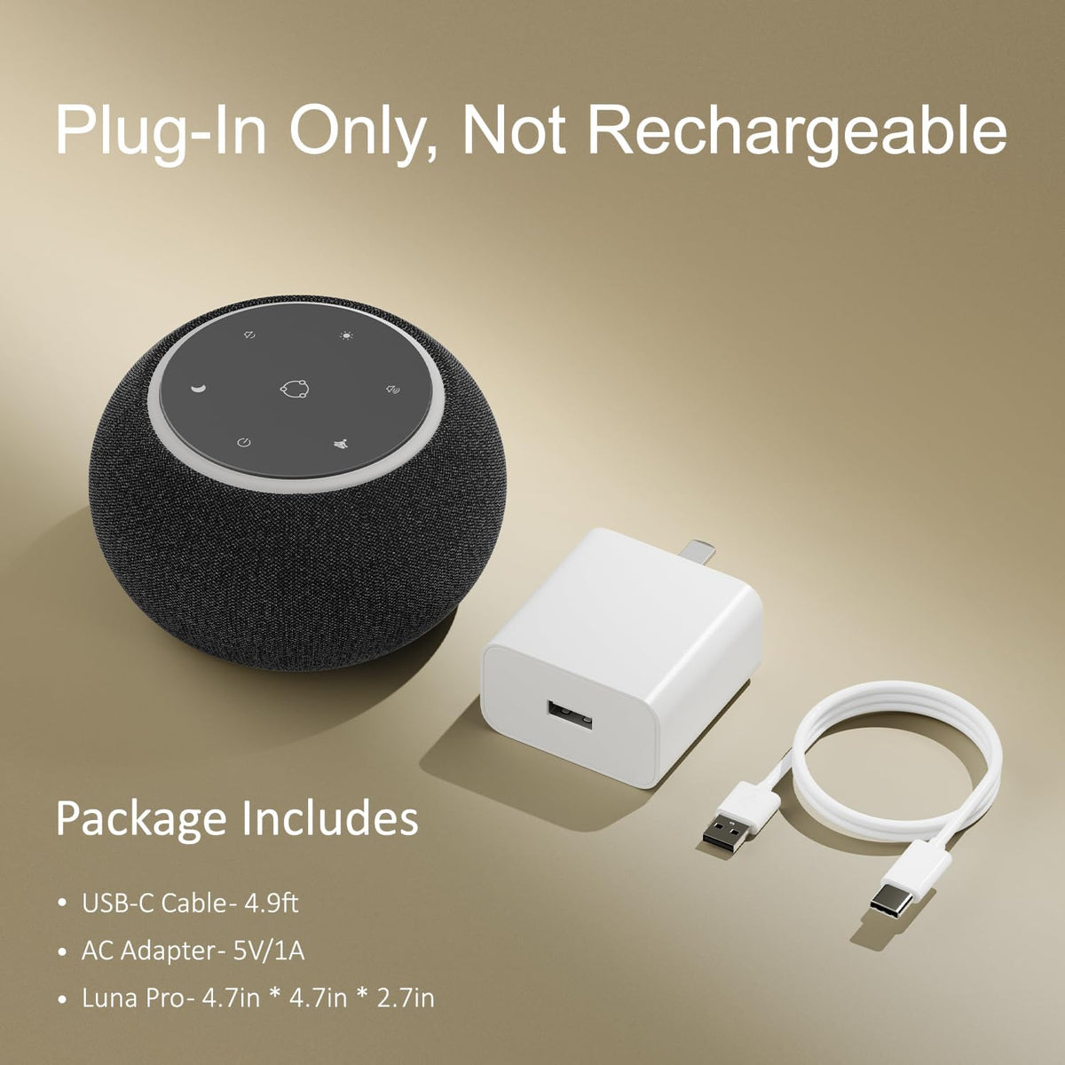 Hotmoon Luna Pro Smart Sound Machine, 507 Sounds, Dual-Stage Alarm, Plug in