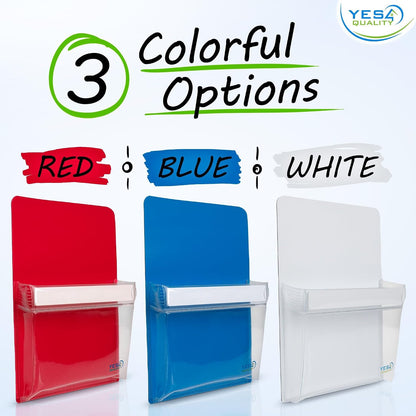 YES4QUALITY Magnetic Pen Holder for Refrigerator with Strong Magnetic Back, Dry Erase Marker Holder Ideal for Whiteboard & Fridge, Clear & White Pencil Cup
