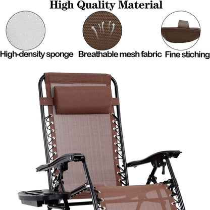 Zero Gravity Chair Set of 2 Replacement Pillow Headrest with Elastic Band, Universal Soft Removable Padded Cushion Head Pillow for Zero Gravity Lounge Chair, Folding Patio Lawn Recliner Chairs, Blue