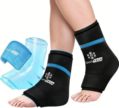 ComfiTECH Dual-Gel Ankle Foot Ice Pack Wrap with 30-Min Cooling, Small