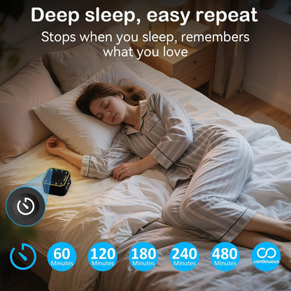 2-in-1 Sound Machine Alarm Clock: 30 Non-Looping Sounds, Compact