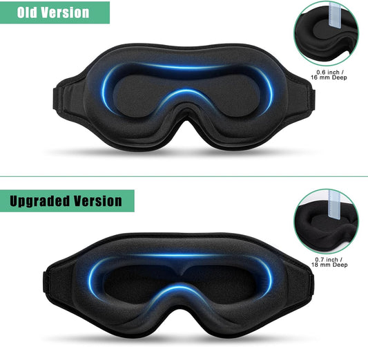 BeeVines 3D Molded Sleep Mask, Blackout Eye Masks for Sleeping (2 Packs)